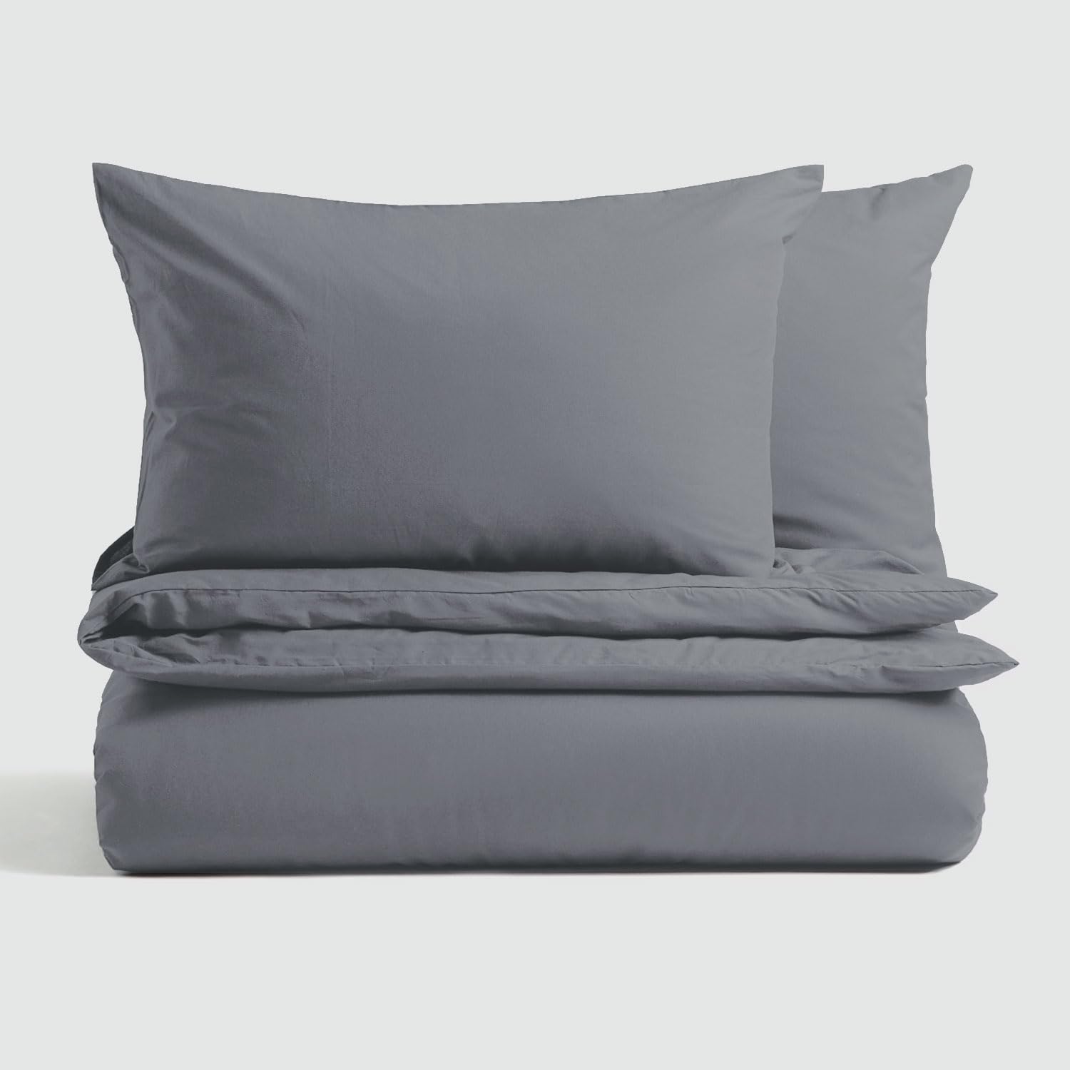 King Size Duvet Cover Set - Hotel Quality King Size Bedding Set (230x220cm) with Matching Pillowcases - Soft Brushed Microfibre Polyester Duvet Cover (Grey, King)