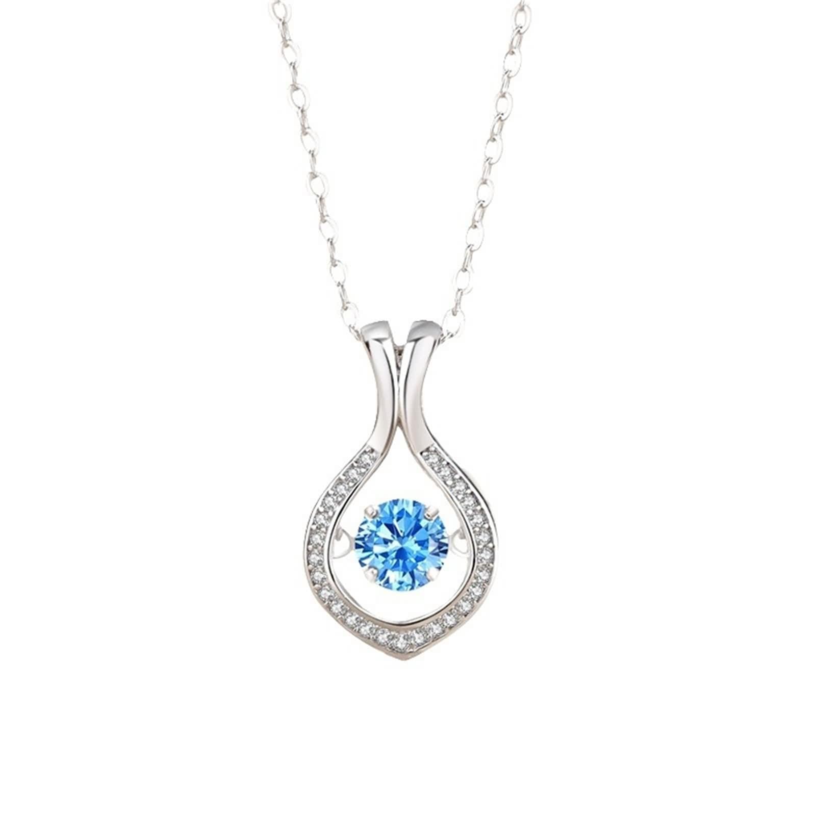 Collana Topazio Donna, Collane Lunghe Eleganti Ciondolo Catenina Gioielli Oro Bianco 9K/14K/18K con Moissanite Lacrima Oro Bianco 40+5cm