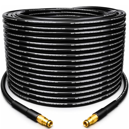 25M High Pressure Washer Replacement Hose for Karcher K Series K2 K3 K4 K5 K7 Heavy Duty Extension Pipe with Quick Connect System Anti-Twist Jet Wash Hose for Car Patio & Garden Cleaning