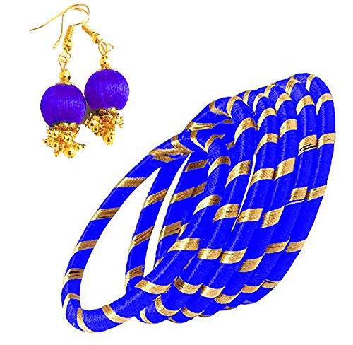 Silk Bangles and Beads Earrings - Size 2/0
