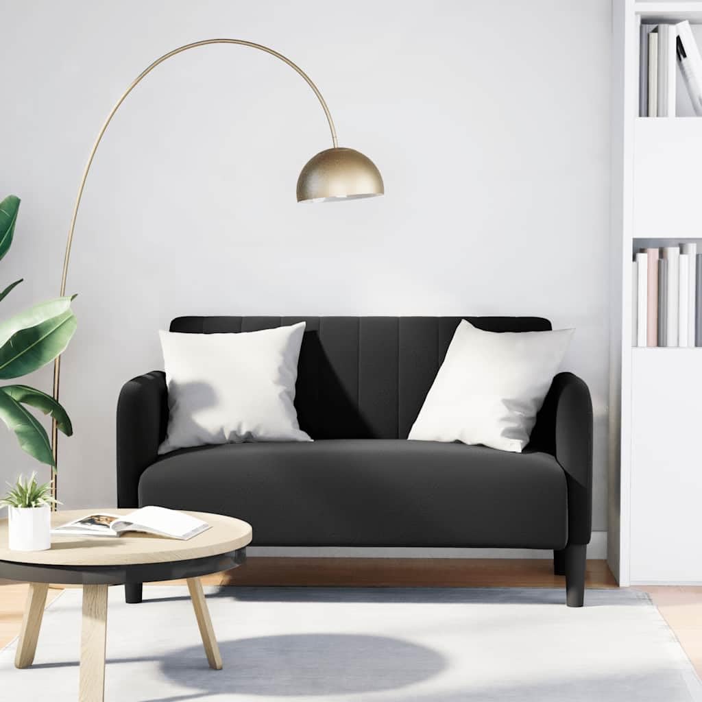 vidaXL Sofá Loveseat Terciopelo Negro 109 cm