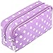 SIQUK Trousse Violet avec Point Blanc Grande Capacité Trousse Scolaire con 2 Compartiments pour Etudiants et Adulte