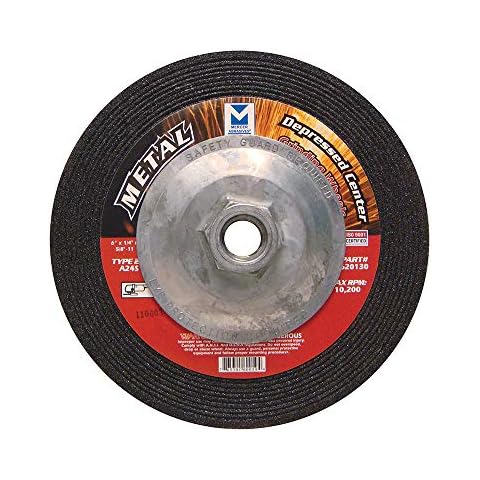 Mercer Industries Depressed Center Grinding Wheel, (10 Pack), 6" x 1/4" x 5/8" - 11 Cover