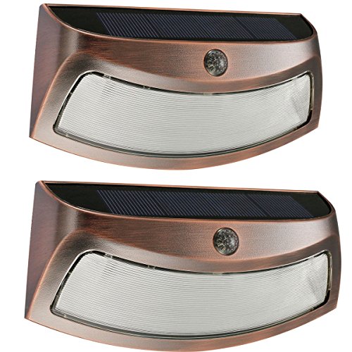 Mural Lampe Solaire, Latta Alvor Lampe Solaire Extérieure Led Imperméable Sécurité Eclairage Détecteur de Mouvement Jardin Lampe Solaire Pour Terrasse, Patio, Cour, Accueil, Allée, Escalier (2pack)