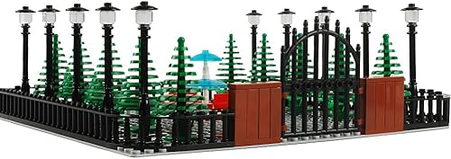Vista 10 de Bloques de construcción de parques, accesorios para fuentes, juego de calles, kit de ladrillos de construcción, juego de construcción de bricolaje
