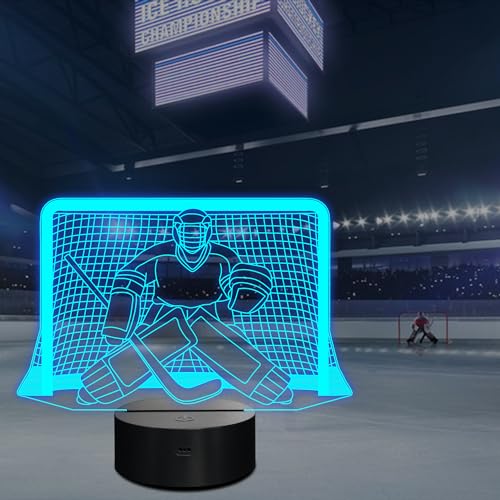 Lámpara 3D LED Ice Hockey Night Light CoolGift Mart miniatura 6