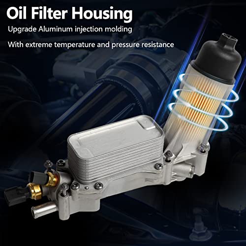 Aluminum Oil Filter Housing Engine Oil Cooler For 2011-2017 Dodge Charger Durango Challenger Journey Jeep Wrangler Cherokee Chrysler 200 300 Ram ProMaster 3.6L V6 for 926-876 926-959 68105583AF - Image 6