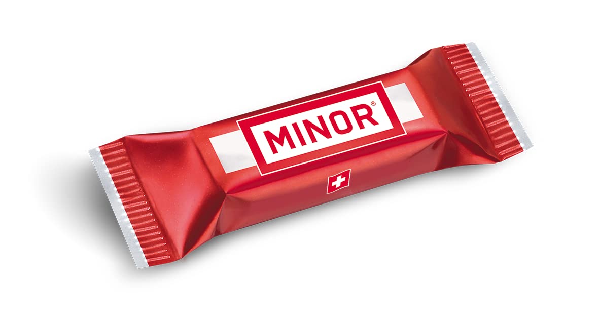 Minor Original Minis Box 480 Stück Schweizer Schokolade 2,5kg Box Thekendisplay Gastropackung