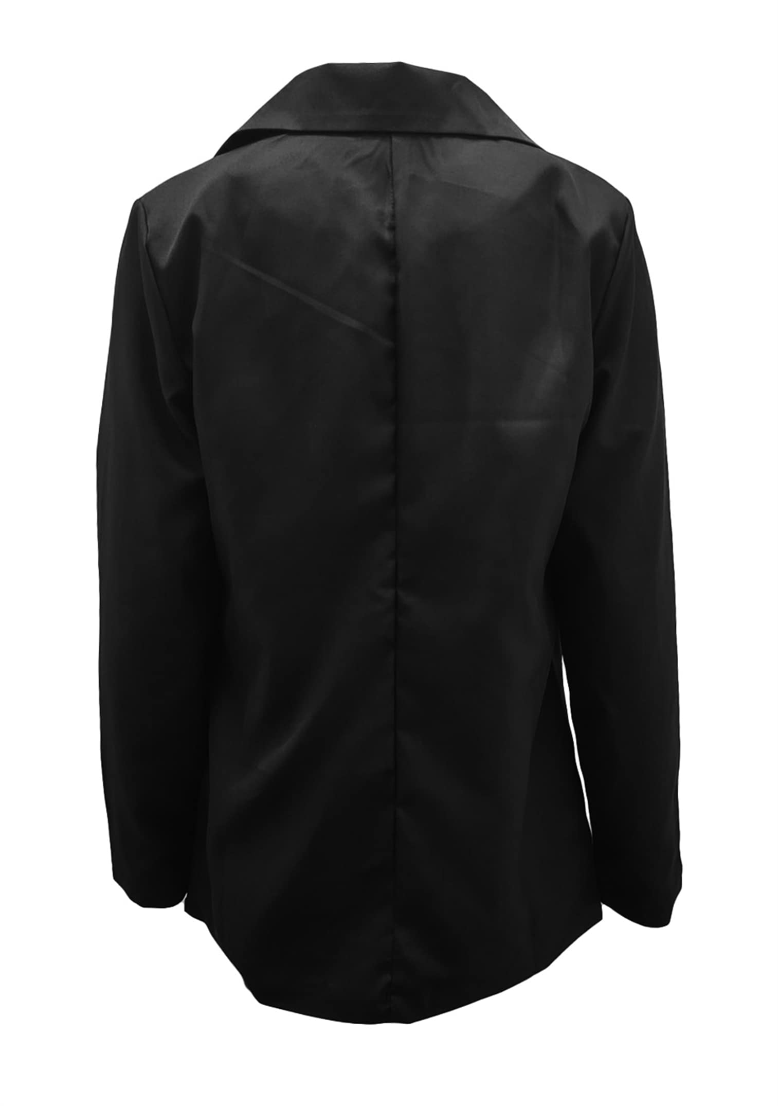 Women Single Breasted Suit One Button Formal Suit Jacket Summer Thin Coat Solid Color Suit Collar Schwarz 3XL