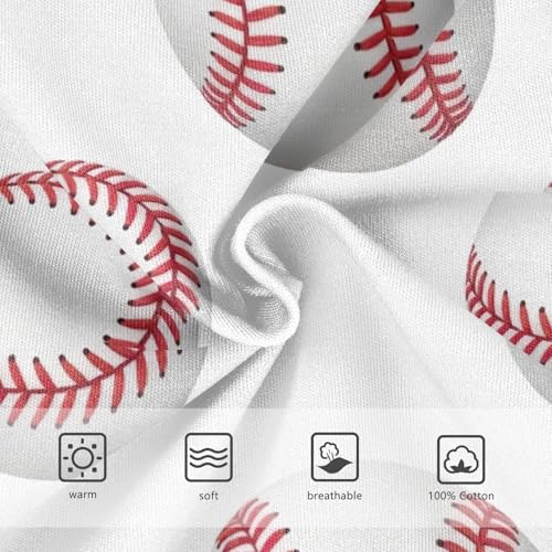 ODAWA Baseball White Underwear Briefs, Tag-Free Comfort Toddler Underwear 2T3