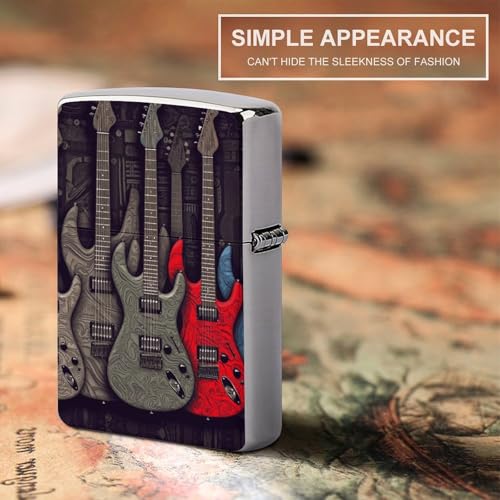Funda para Encendedor con Diseño de Guitarra en Metal miniatura 6