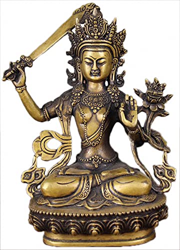 文殊菩薩　仏像 真鍮　マンジュシュリー　statue of Manjushri 真鍮製 文殊菩薩 マンジュシュリー｜マライカ公式通販
