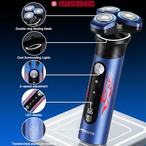 Transformers Electric Razor for Men，IPX7 Waterproof Wet & Dry (Blue) - image 5