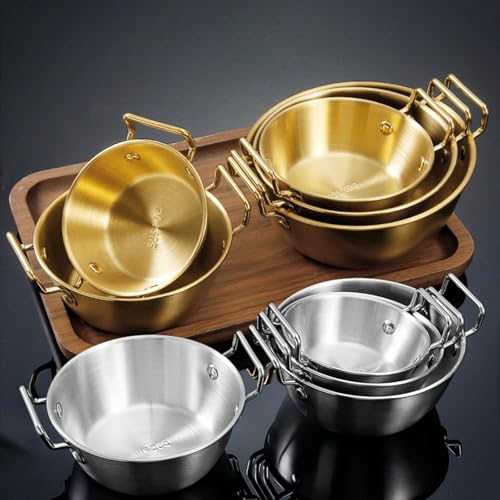 Image of Noodles Cooking Pot Milk Pot Small Ramen Pot for RV Travel Stoves Top Camping 10.5CM Gold