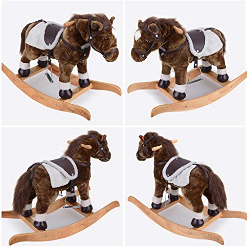 Schaukelpferd QIQIDEDIAN Der hölzernen Pferdekinder der frühen Kindheit Erziehungsspielzeugkinder des hölzernen… – Bild 3