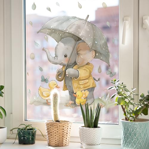 Vinilo decorativo elefante y patitos acuarela para niños miniatura 6