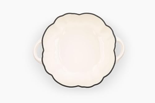 Miniatura 4 de Larder & Vine Horno holandés de hierro fundido esmaltado  Cacerola de calabaza blanca con tapa (3.9 cuartos de galón3.7L)