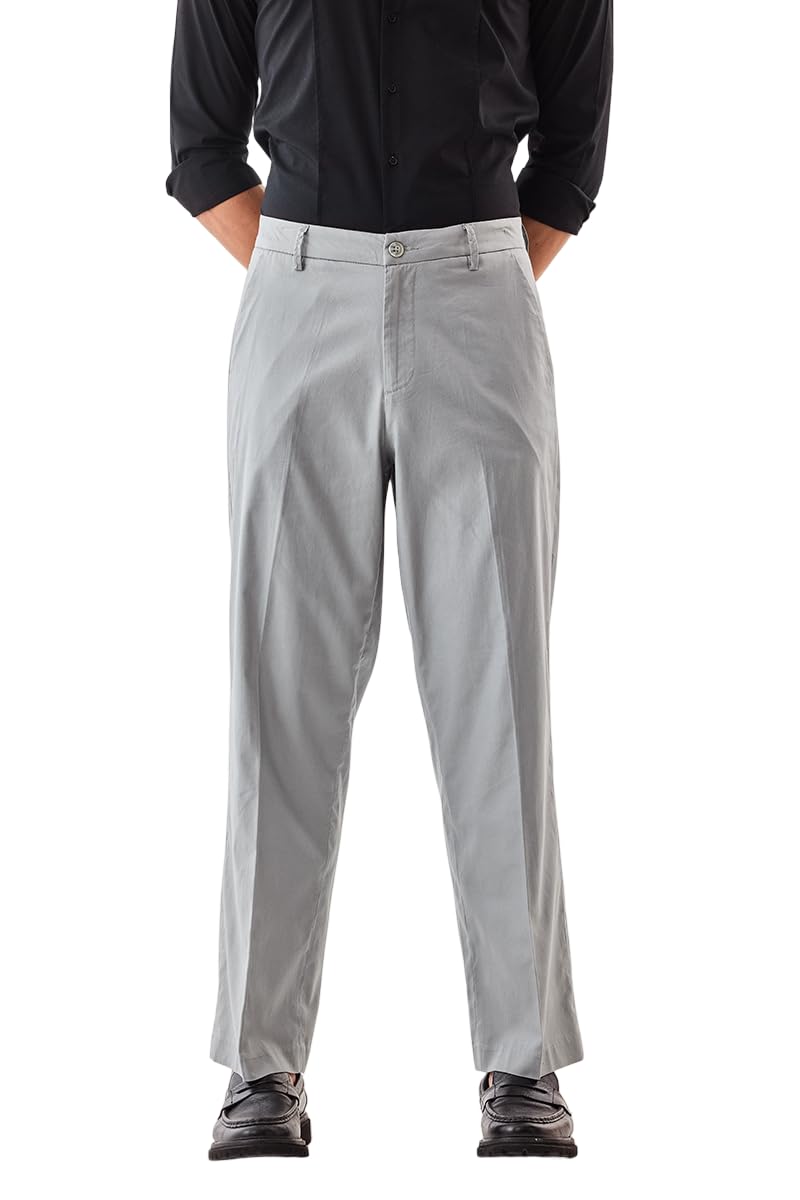 snitch Men Formal Trousers | Regular Fit Mid Rise Self-Design | Premium Polyester Blend with Medium Stretch & Button Closure for Office & Special Occasions-picture-56
