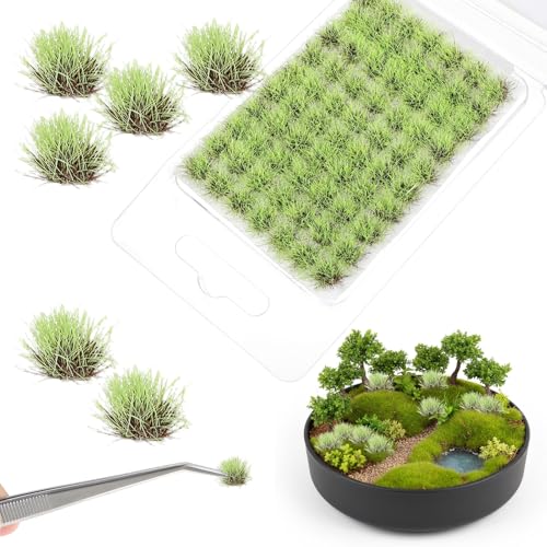 DOPENSPI Lot de 72 têtes d'herbe pour modélisme, herbe statique, tuft, miniature, décoration, modélisme, accessoire de modélisme, modèle d'arbustes de plaine,...