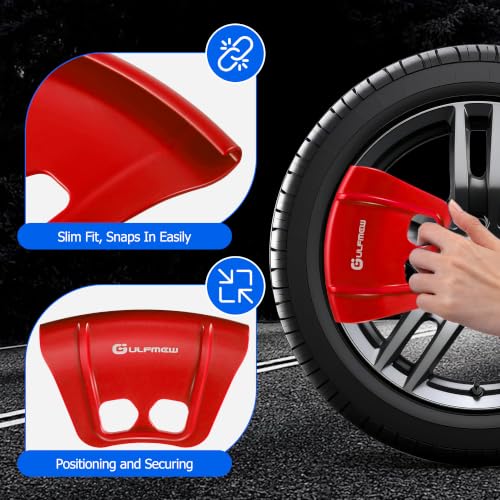 Image of 4 Rim Protectors for Tire Changing, Wheel Rim Guard Kit, Black & Red
