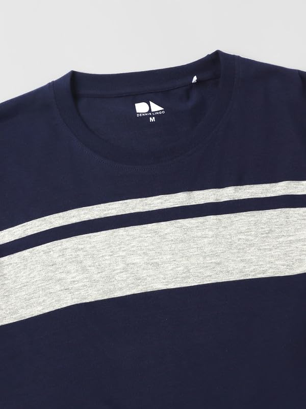 Image of Dennis Lingo Men's Cotton Solid Round Neck Slim Fit T-Shirts
