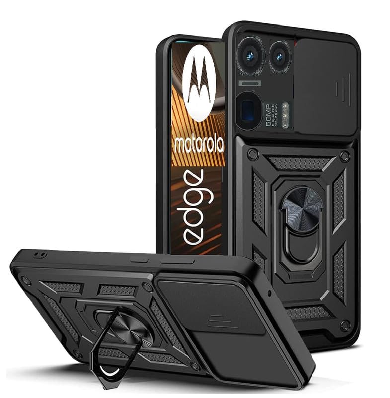 SkyTree Motorola Edge 50 Ultra 5G, Robotic Sliding Camera Window Shock Proof Thunder Case, Dual Layer Hybrid Armor Back Cover Case with Kickstand for Motorola Edge 50 Ultra 5G - Black (B0D92DS3CW) Amazon Price History, Amazon Price Tracker