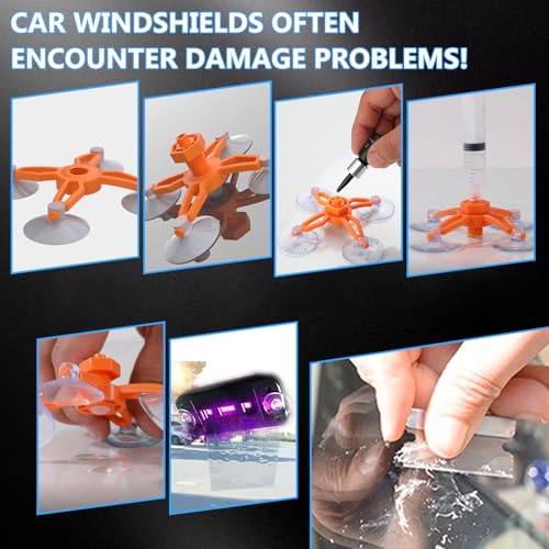 Brennenstuhl Windshield Repair Kit for Chips and Cracks, Rock Chip Repair Kit Windshield, for All Car Windshield Crack Repair Kit to Repair Scratches, with Curing and Pressurizing Device (UV) - Image 4