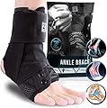 Zenith Ankle Brace, Lace Up Adjustable Support – for Running, Basketball, Injury Recovery, Sprain! Ankle Wrap for Men, Women, and Children