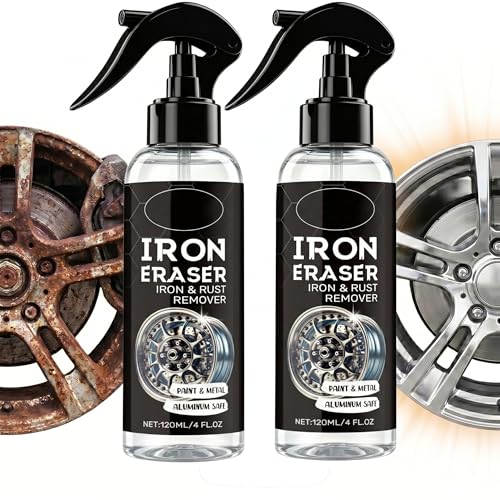 Quatrel Iron Eraser Iron Eraser Iron and Rust Remover Iron Eraser Rust Remover Spray Iron Powder Remover Professional Automotive Surface Cleaning (2PCS)