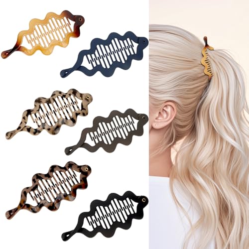 WHAVEL Banana Clips for Women 6 Pack Banana Hair Clip for Thin Fine Thick Hair Ponytail Holders, Strong Hold