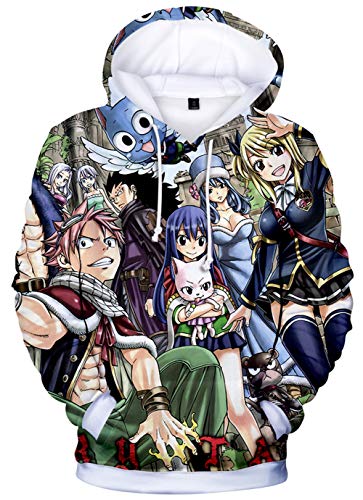 HAOSHENG Femme Homme 3D Anime Fairy Tail Sweats à Capuche Loisirs Animation Natsu Lucy Erza Cosplay Pull à Capuche(S) Cover