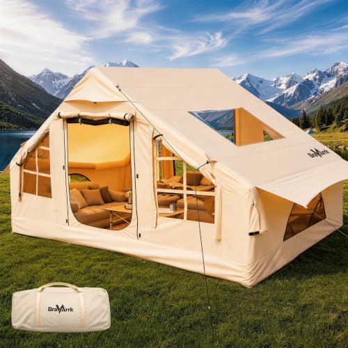 Inflatable Tent with Skylight, 4-6 Person Portable Blow Up...