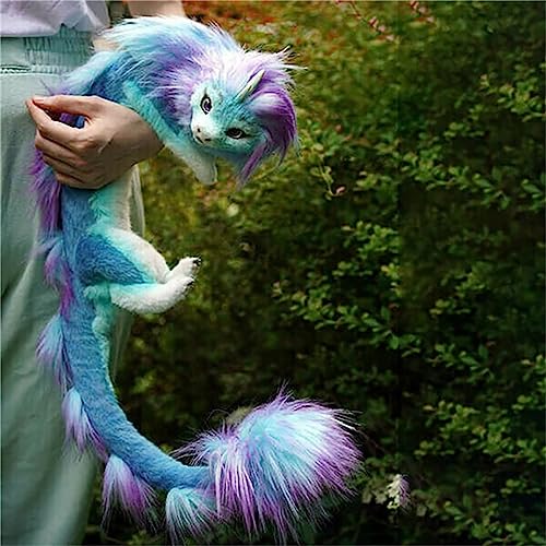 Generisch 60 cm Der letzte Drache aus Plüsch, Drachenplüsch, handgefertigtes Plüschspielzeug, Dekorationsgeschenk für Zuhause, Plüschspielzeug für Erwachsene und Kinder (Lila Sisu)