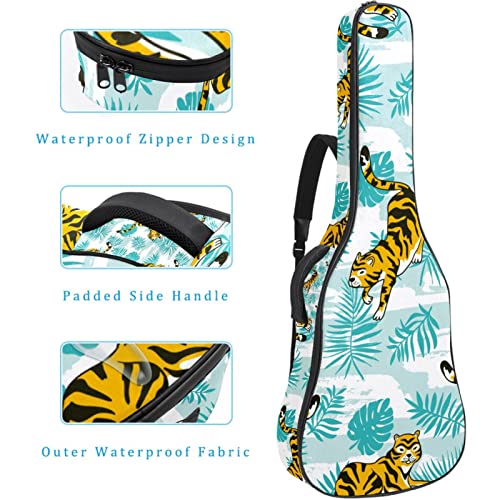 Housse étanche pour guitare acoustique avec double bandoulière et poche Motif feuilles tropicales, Multicolore 04, 42… - Les Beatles, Paul McCartney, John Lennon, RIngo Starr, George Harrison Housse étanche pour guitare acoustique avec double bandoulière et poche Motif feuilles tropicales, Multicolore 04, 42… – Image 5