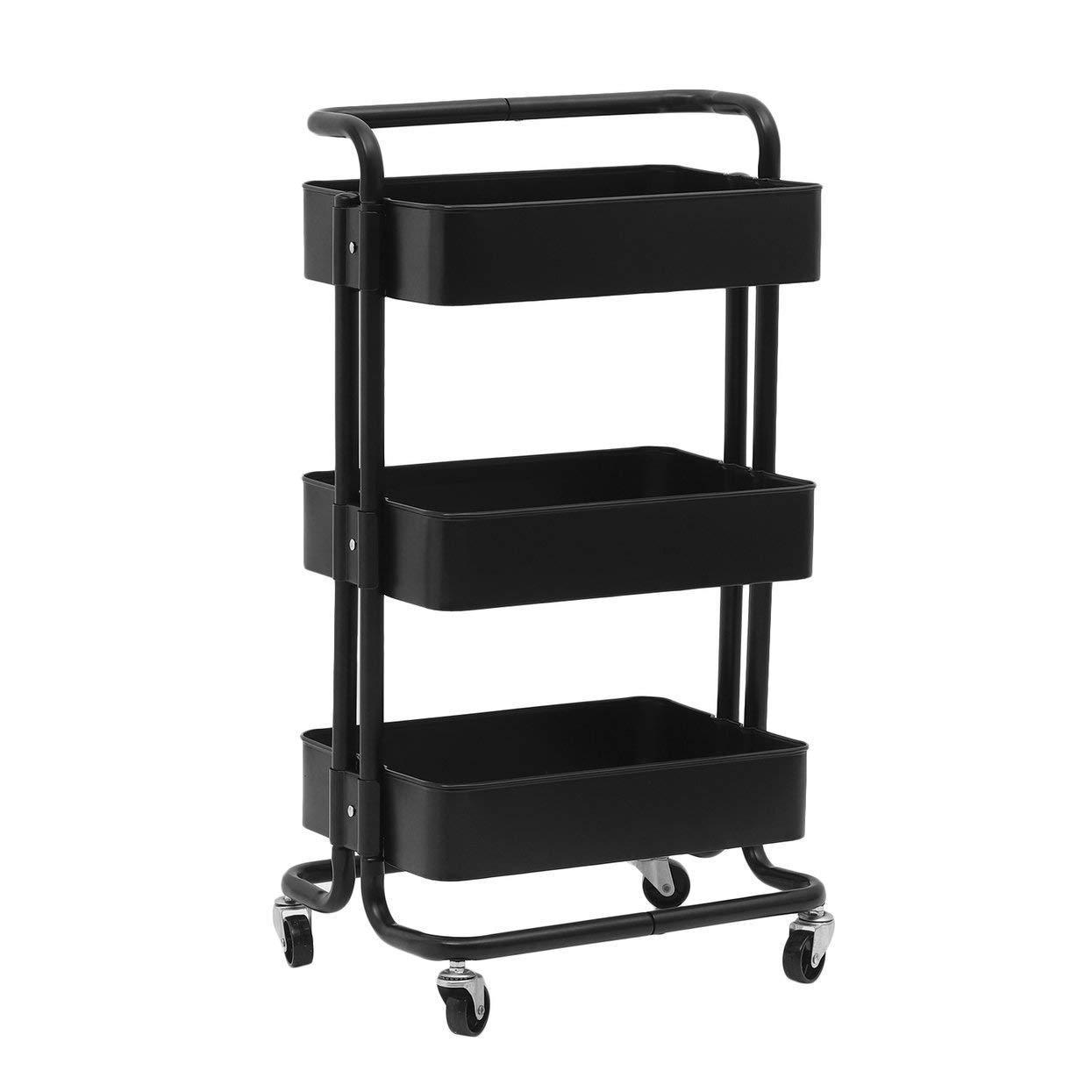 Buy Kitchen Trolley 3 Layers Office Cart Rolling Storage Rack