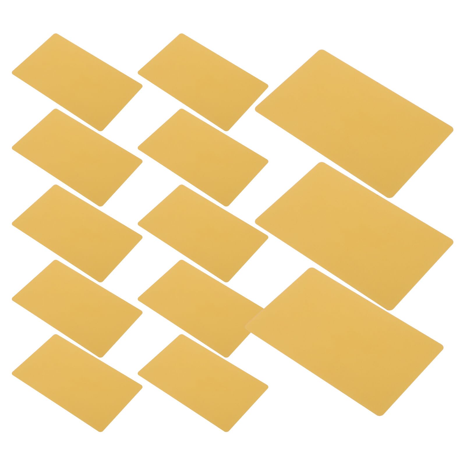 Sewroro Cartes de Visite Vierges en Métal Aluminium 86X54X021 MM 200 Pièces Dorées pour Gravure Laser Professionnelles Plaques Nominatives Résistantes à L’Oxydation Supports
