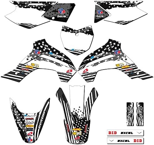 2008-2018 KLX 140 Merica Grey Senge Graphics Complete Kit with Rider I.D. Compatible with Kawasaki