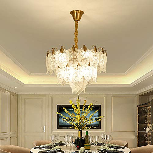 Preisvergleich Produktbild JIAJIA K9 Kristall Blatt Kronleuchter Europäischen Deckenleuchte Hängelampe Villa Hotel Wohnzimmer Schlafzimmer Esszimmer Esszimmer Gold 40 * 40 * 28 cm Dekoration kreativ