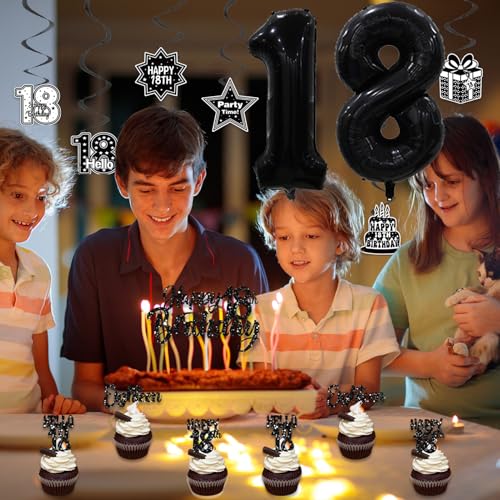 Image of Crenics Black 2008 18th Birthday Decorations for Boys Girls