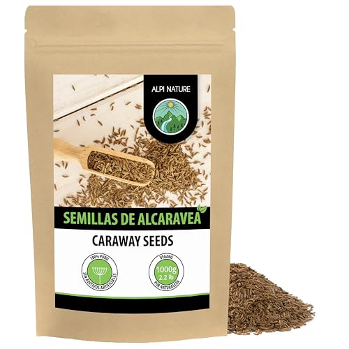 Alpi Nature Alcaravea Semillas 1kg, Semillas de Alcaravea Enteras para Cocinar y Hornear