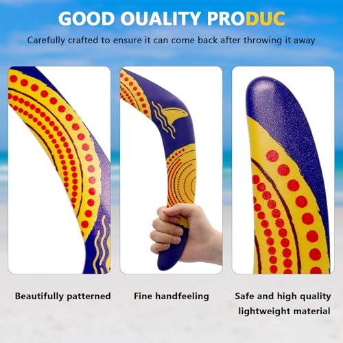 Boomerang para adultos y niños, boomerang suave para adultos, juguete volador para camping al aire libre y juegos en el patio trasero, regalo divertido para niños y adultos (diseño Sol Rojo) miniatura 6