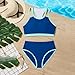 Girls Swimsuit Color Block Two Piece Bathing Suit Summer Beach Swimwear Vacation Fashion Swimsuit Comfort Swimwear B-926 Blue Boyyy Girrll Year 11 Years 12 Years