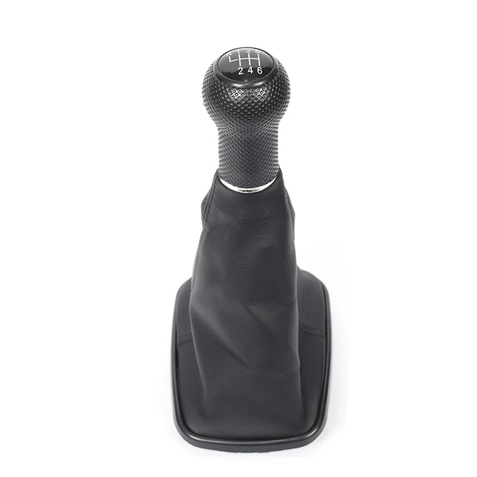 XZCVTYW Car Shifter Adapter 5 6 Speed Gear Shift Knob Lever Shifter Gaitor Boot PU for Golf 4 IV MK4 GTI R32 for Bora Jetta MT(Black 6-Speed)
