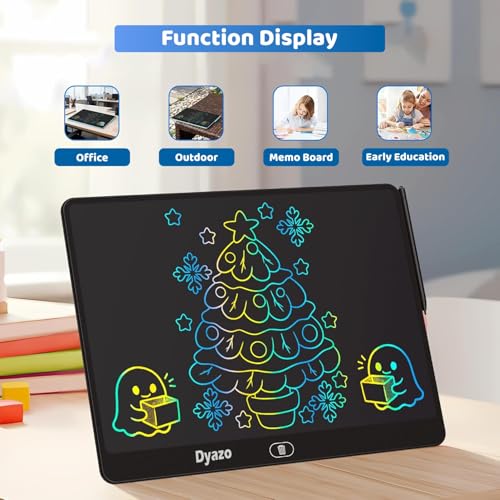 Image of LCD Re-Writing Tablet with Stylus Pen | Digital Graphic Slate for Drawing, Handwriting & Notes | Eye Safe Screen with One Touch Erase | Portable Notepad for Kids, Students and Adults (Multicolor)