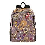Vnurnrn Musique De Guitare Sac  Dos Lger Pliable Impermable  L'Eau Garons Cartable Dos  Sac pour Voyage Filles