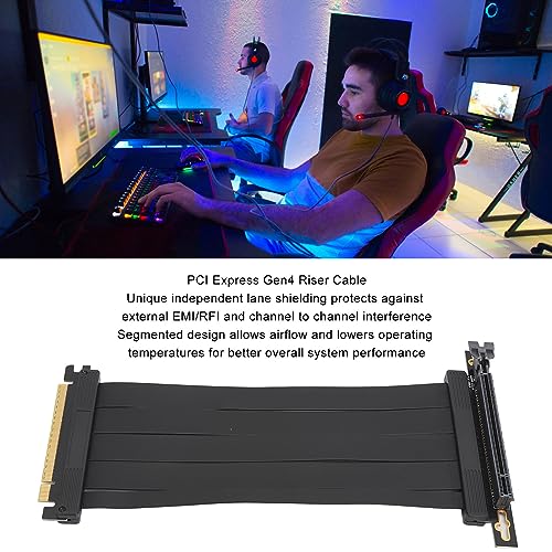 aqxreight PCIe 4.0 X16 Right Angle GPU Riser Cable 7.9in High-Speed Extension Compatible with RTX 3000 and RX 6000 Series Graphics Cards