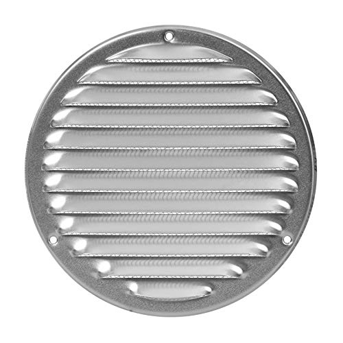 160mm Aluminium Lüftungsgitter mit Insektenschutz - Rund Metall Abluftgitter - Abluft Zuluft Gitter