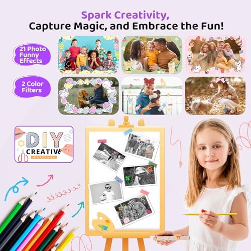 image for orantronx Instant Print Camera for Kids, Birthday Gifts for Girls and 
