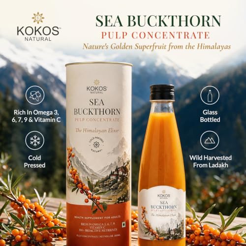 Image of Kokos Natural Sea Buckthorn Pulp Concentrate | Himalayan Cold Press | 600ml