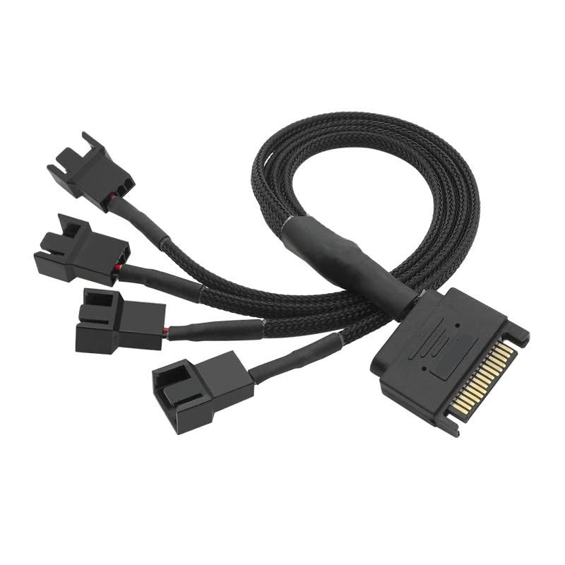 Cable adaptador divisor de ventilador SATA a 3 Pin 4 Pin 25 cm miniatura 4